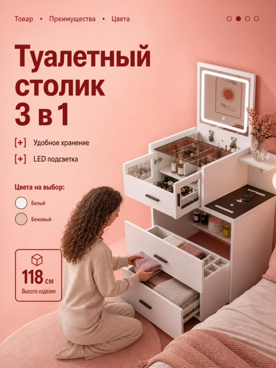 Aqlli shkaf, telefonni quvvatlash uchun USB port, tortmali xona uchun oynali shkaf
