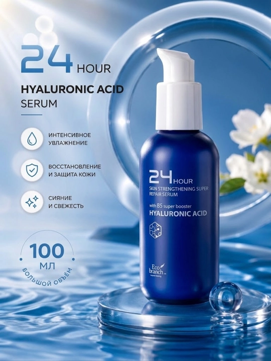 Сыворотка, бустер для лица Eco Branch 24 Hour корейская косметика - 