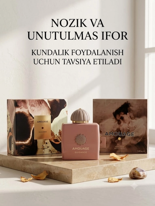 Ayollar atiri Amouage Guidance Eau de Parfum mevali va gulli nafis ifor, 100 ml
