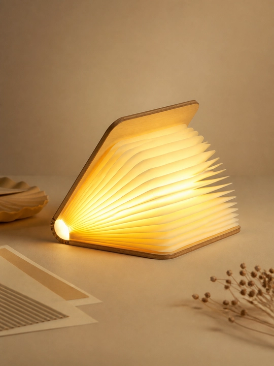 LED-ночник в форме книги - складная декоративная лампа, теплый свет - 