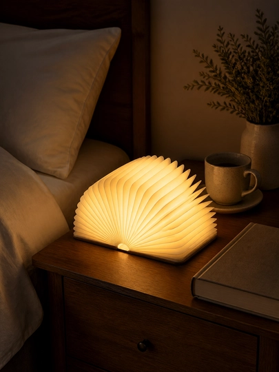 LED-ночник в форме книги - складная декоративная лампа, теплый свет