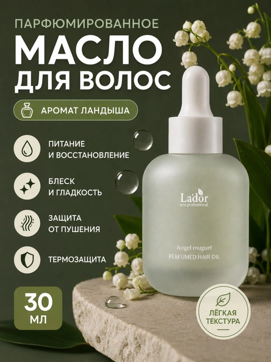 Парфюмированное масло для волос с ароматом ландыша La’dor Perfumed Hair Oil Angel Muguet - 