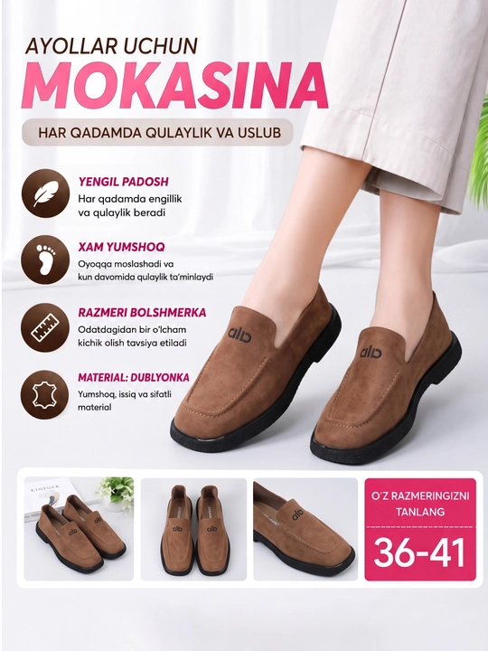 Ayollar kuzgi mokasinlari — yumshoq poyabzal - 