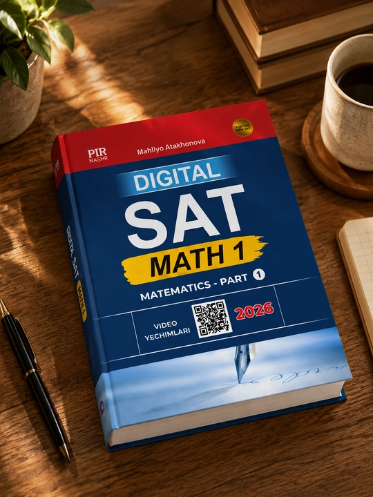 Книга Digital SAT Math 1 – Mahliyo Atakhonova, математика, видео решения 2026