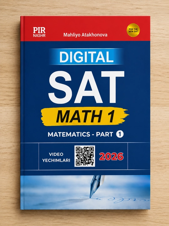 Книга Digital SAT Math 1 – Mahliyo Atakhonova, математика, видео решения 2026