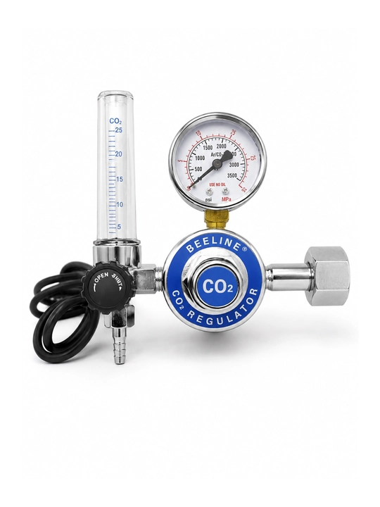 CO₂ reduktori isitkich va rotametr bilan, 36V / 220V