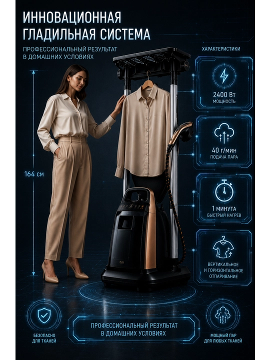 Гладильная система BELTOP, 4 в 1, отпариватель, утюг, парогенератор - 