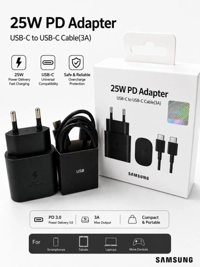 Зарядное устройство Samsung USB-C 25W/45W/50W/65W, быстрая зарядка, гарантия 6 месяцев - 