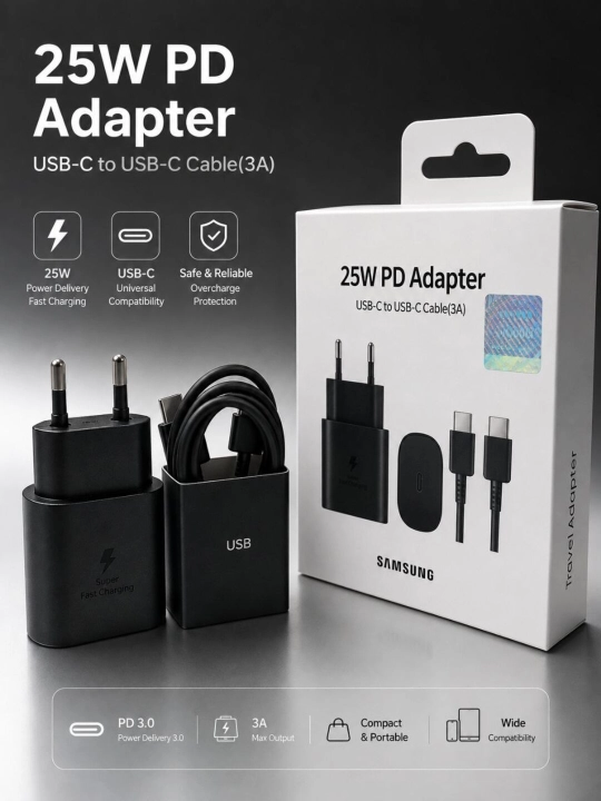 Зарядное устройство Samsung USB-C 25W/45W/50W/65W, быстрая зарядка, гарантия 6 месяцев