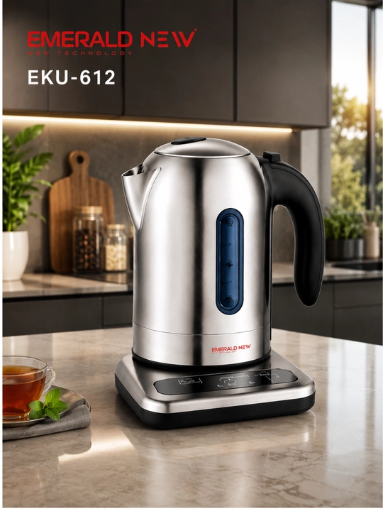 EMERALD NEW elektr choynak,2200Vt, 1,7l, zanglamaydigan po‘lat, avtomatik o‘chirish