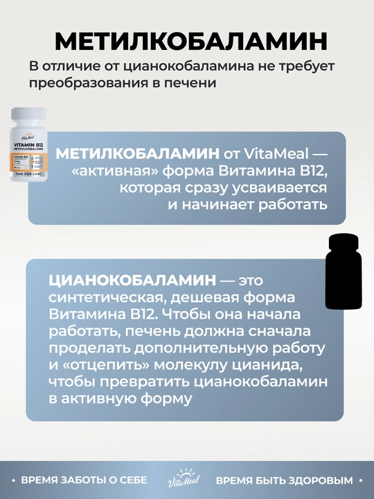 Витамин В12 метилкобаламин, VitaMeal, 18 мкг, 90 капсул