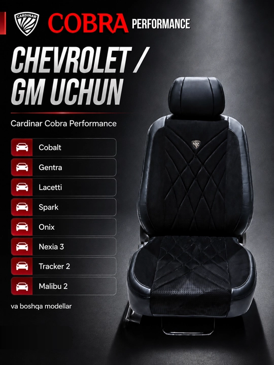 Cardinar Cobra Performance avto chexol, alkantara, eko-teri, Chevrolet uchun komplekt