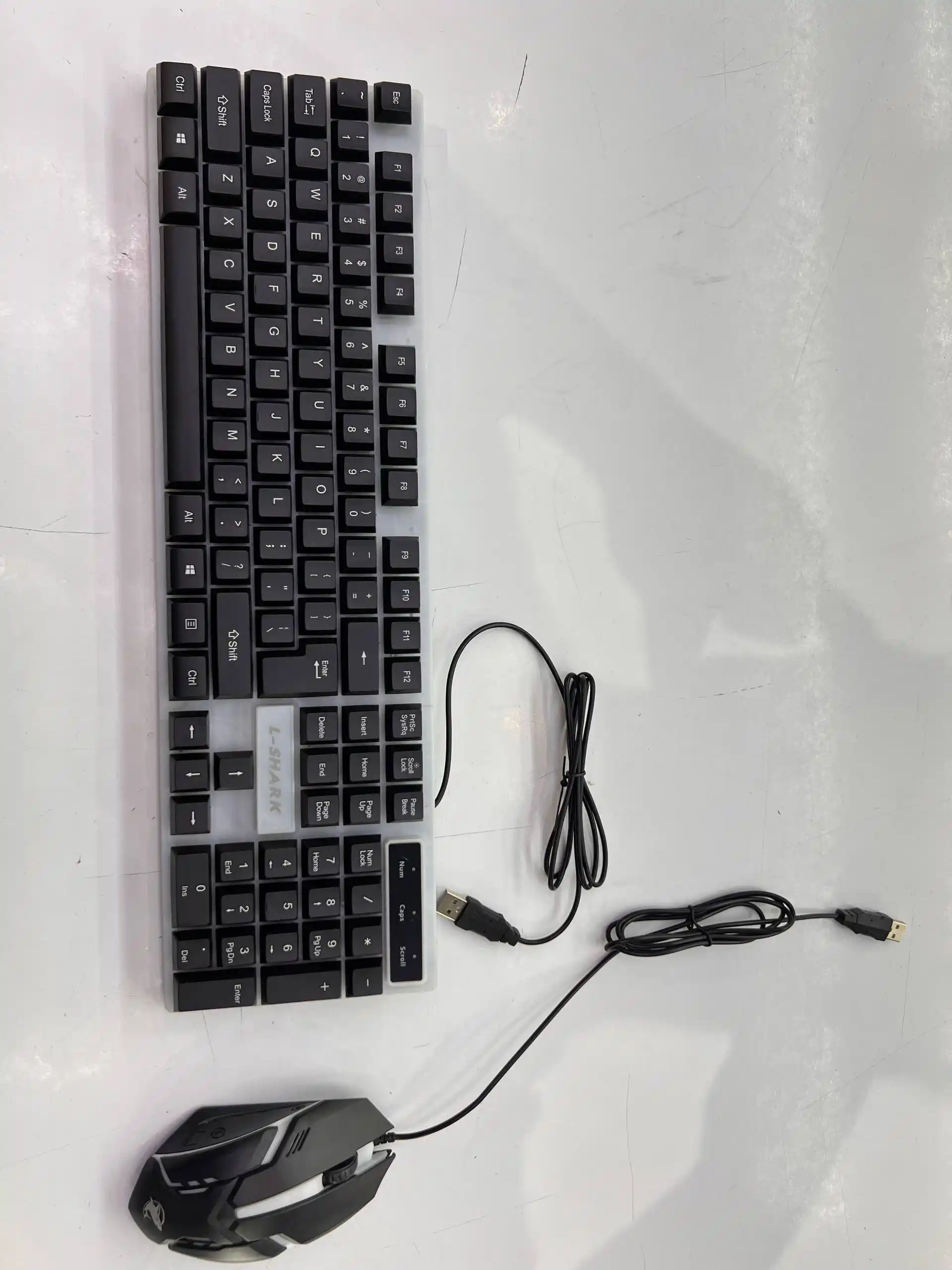 L-SHARK T350 gaming klaviatura va sichqoncha to‘plami, RGB yoritgichli, USB