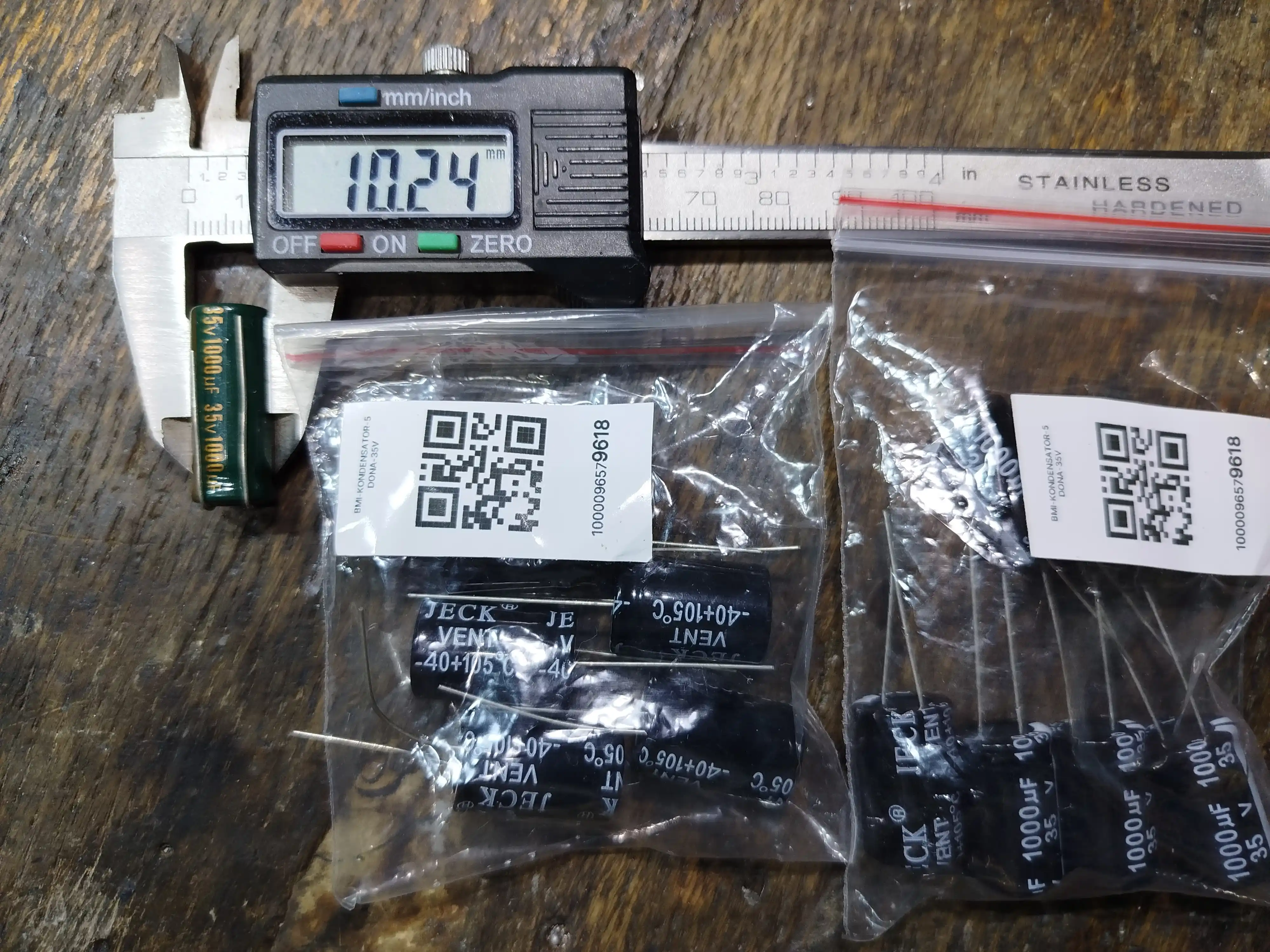 1000 мкФ 10V–63V elektrolitik kondensatorlar to‘plami, 5 dona