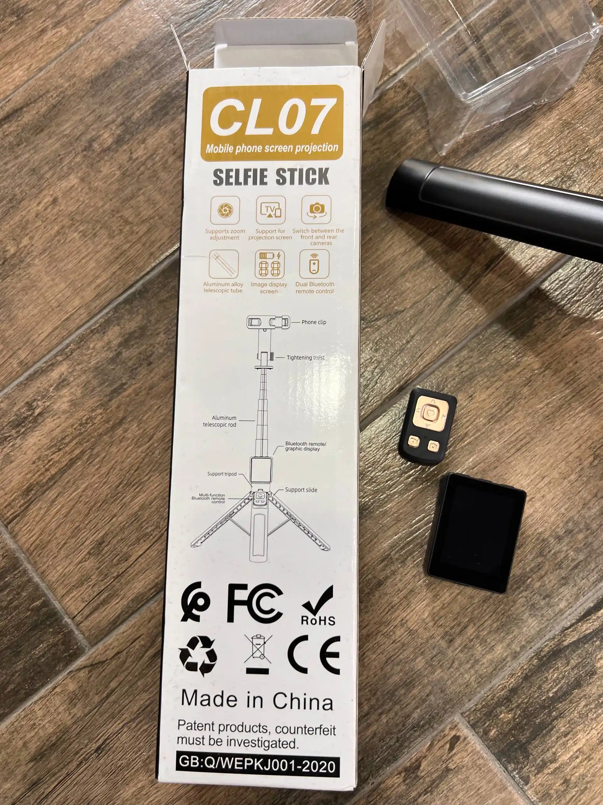 CL07 Smart Selfie Stick штатив-монопод с Bluetooth-пультом, подставка для телефона