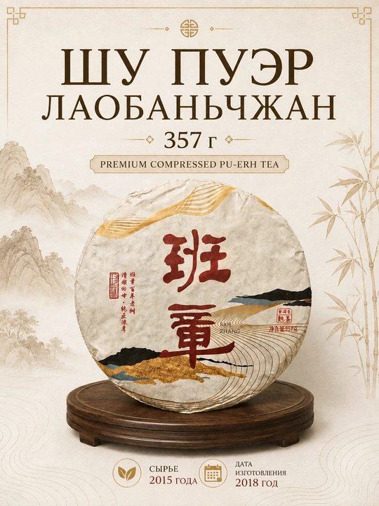 Xitoy Presslangan choyi, Laobanzhang Puer, 357 g - 