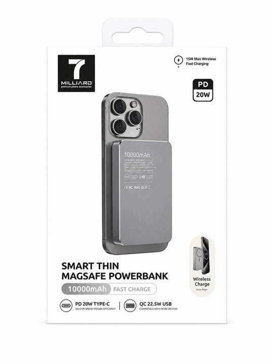7 MIlliard Smart Thin MagSafe Power Bank 10000 мА·ч