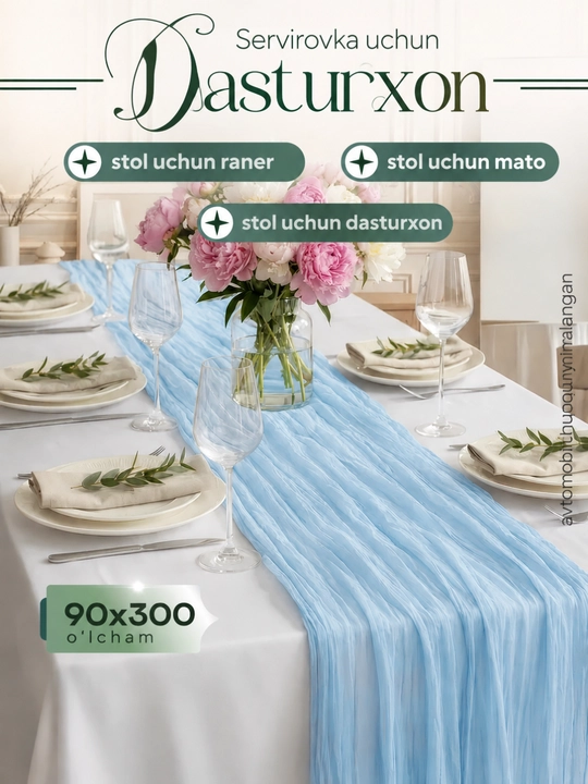 G'ijim matoli dorojka oshxona uchun dasturxon stol, ramazon dasturxoni - 