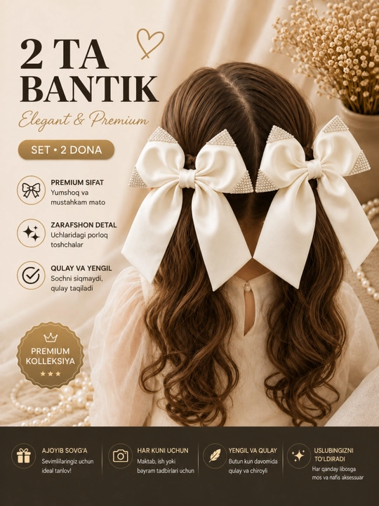 Ayollar va qizlar uchun sovg'a to'plamlari, оbоdok, zakolka, krabiklar va bantiklar
