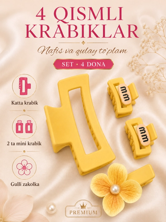 Ayollar va qizlar uchun sovg'a to'plamlari, оbоdok, zakolka, krabiklar va bantiklar - 