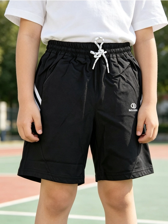 8-12 yoshli o‘g‘il bolalar uchun tez quriydigan, yo‘l-yo‘l sport shortiklari - 