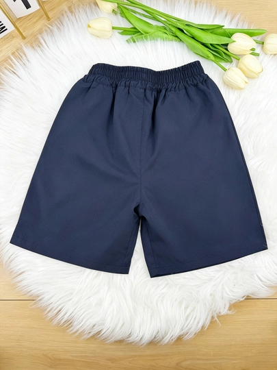 To‘q ko‘k rangli tez quriydigan to‘rli sport shortiklari, 6-10 yosh