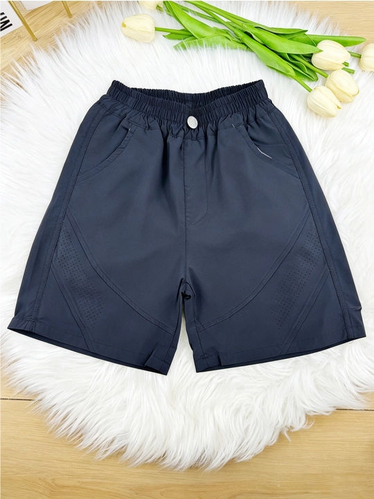 To‘q ko‘k rangli tez quriydigan to‘rli sport shortiklari, 6-10 yosh