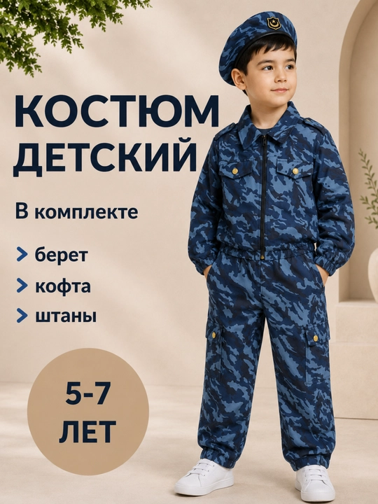 Bolalar komuflyash formachasi, 6-7 yosh, 2xil rangda - 