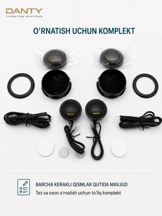 Hertz DT 24.3 tviter 80W, avtomobil uchun pishalka krossover bilan, 2 dona