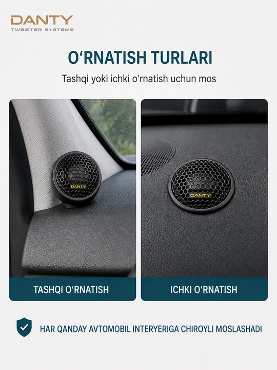 Hertz DT 24.3 tviter 80W, avtomobil uchun pishalka krossover bilan, 2 dona
