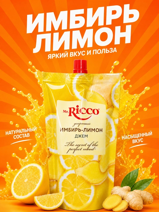 Mr.Ricco tabiiy rezavor va mevali desert djem assortimenti 300g
