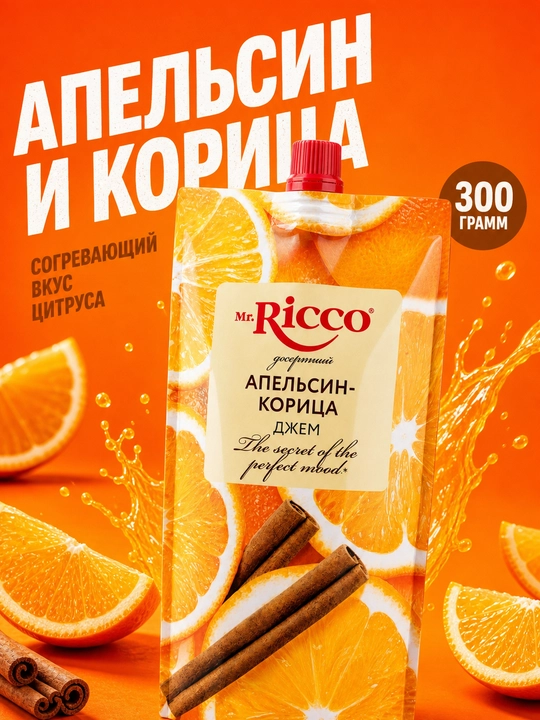 Джем десертный Mr.Ricco из натуральных ягод и фруктов 300г - 