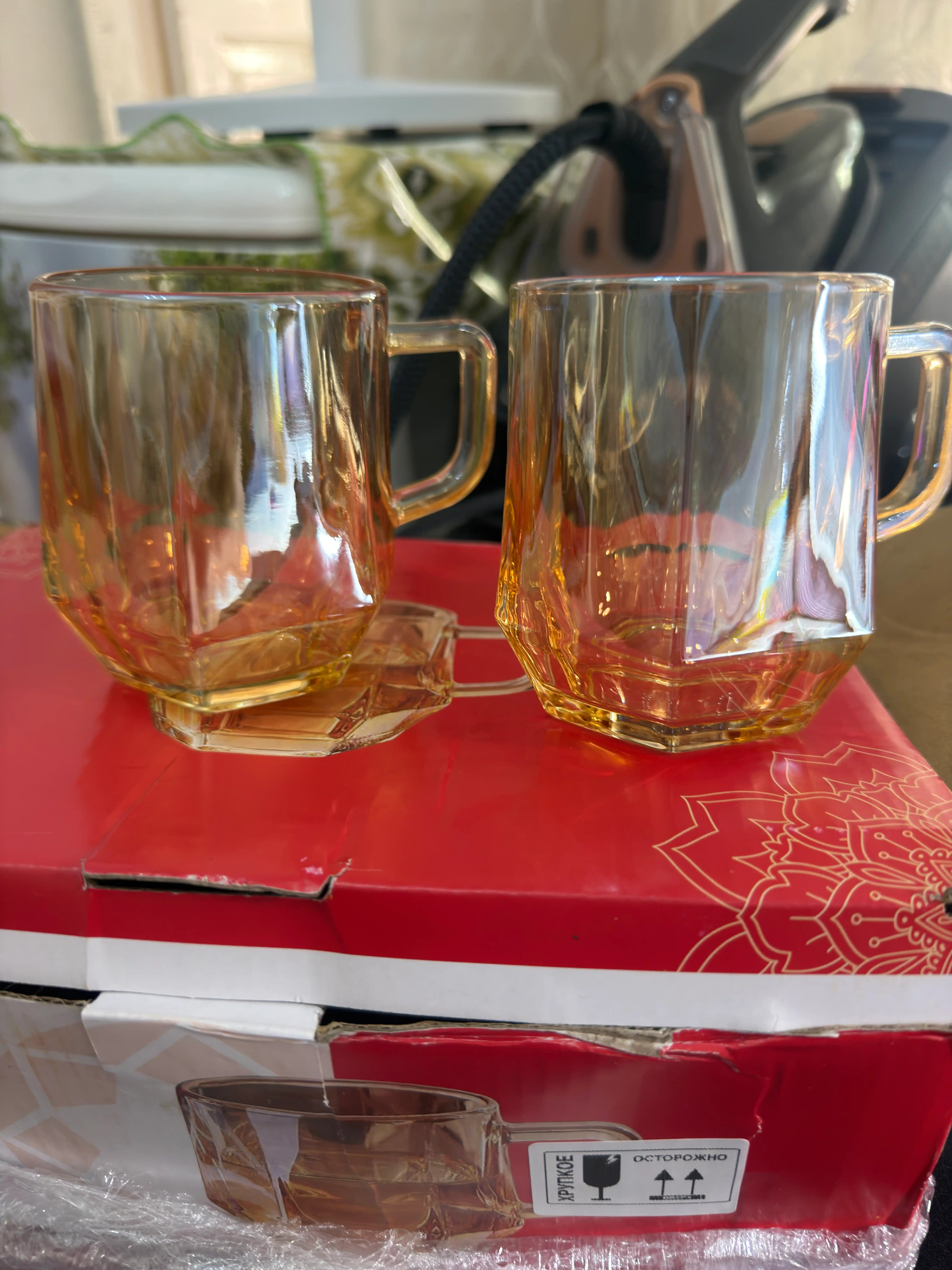 Choy va qahva uchun shisha krujkalar to‘plami, 6 dona, 280 ml 
