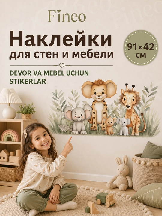 Наклейки для стен и мебели в детскую комнату, в детский сад - 