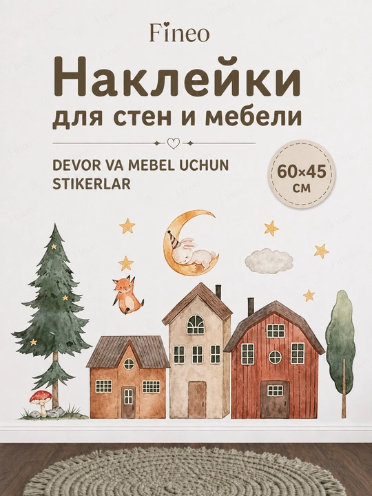 Наклейки для стен и мебели в детскую комнату, в детский сад - 