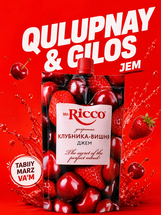 Джем десертный Mr.Ricco из натуральных ягод и фруктов 300г - 