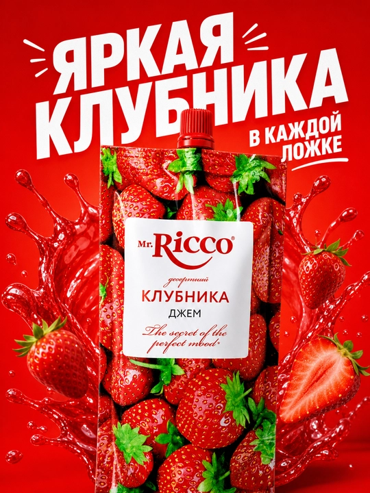 Mr.Ricco tabiiy rezavor va mevali desert djem assortimenti 300g