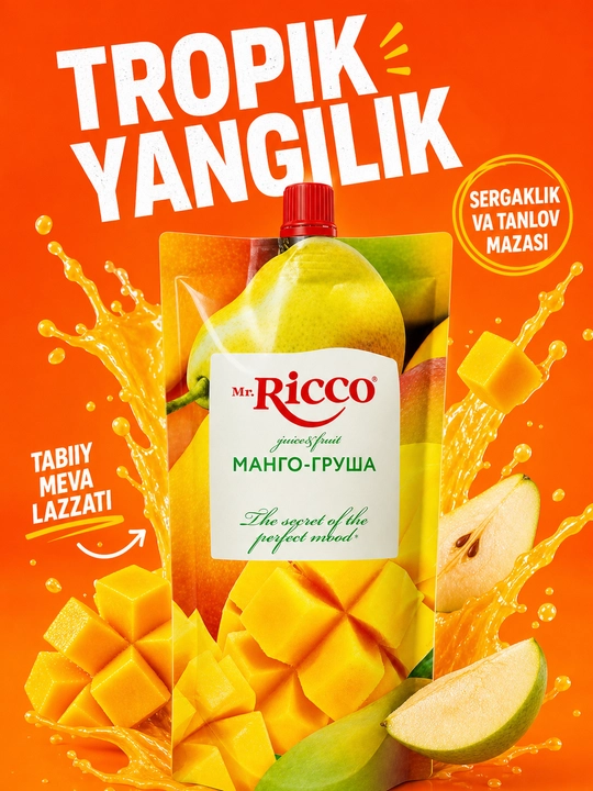 Mr.Ricco tabiiy rezavor va mevali desert djem assortimenti 300g