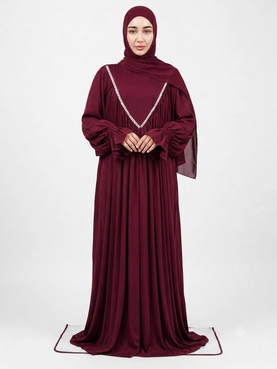 Umra va Haj uchun ayollar ko‘ylagi, musulmoncha uzun ko‘ylak, ibodat libosi, 46–56 o‘lcham