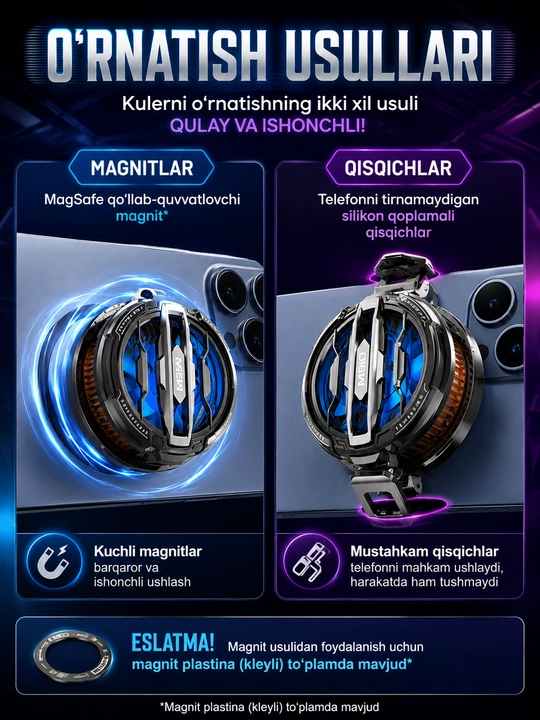 Telefon va planshet uchun yarimo‘tkazgichli sovutgich