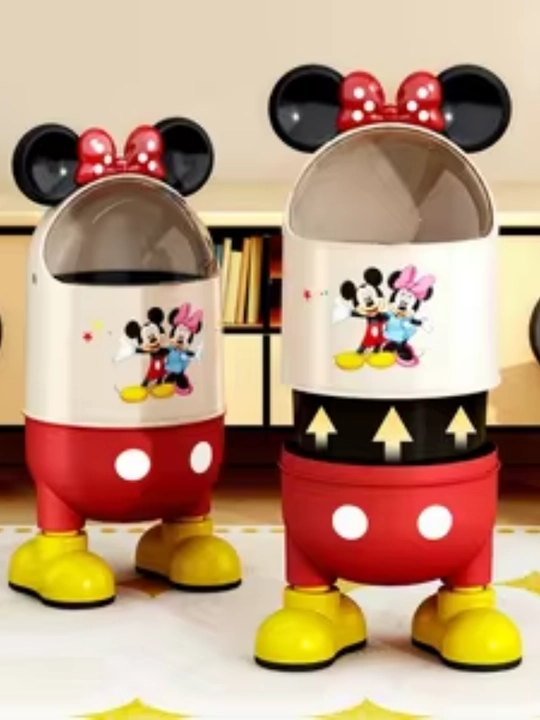 Mickey Mouse 3 qavatli bolalar tokchasi, o‘yinchoq va kitob uchun javon