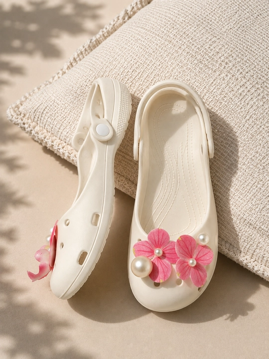 Crocs балетки для женщин, мягкие и легкие, с джибитсами орхидея