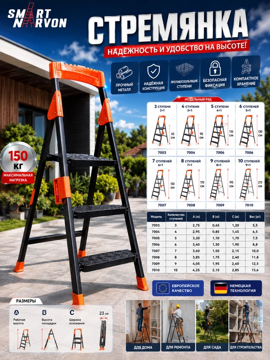 Smart Narvon metall narvon 3–10 pog‘onali, 250 kg gacha - 