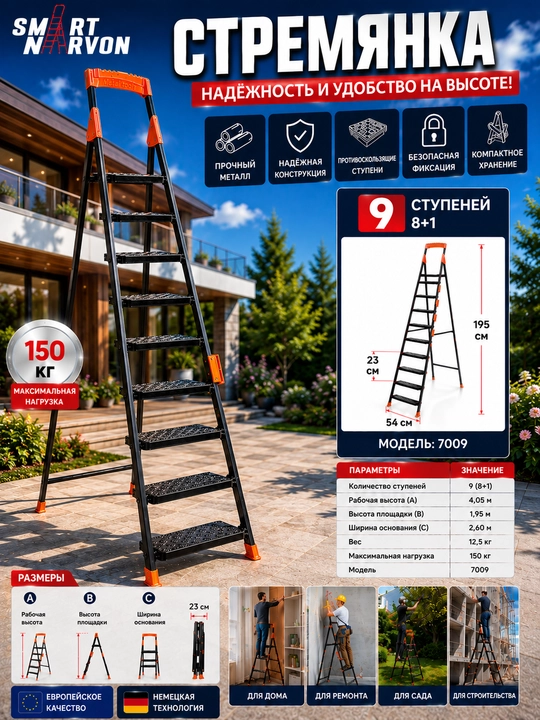 Smart Narvon metall narvon 3–10 pog‘onali, 250 kg gacha - 
