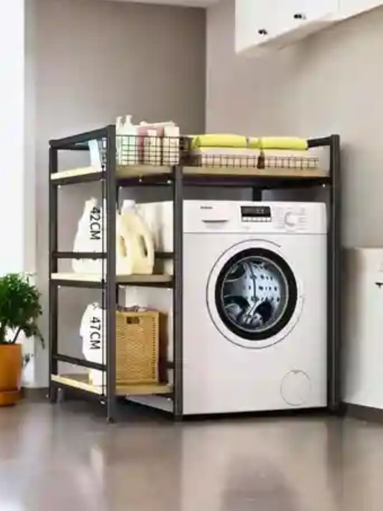 Стеллаж с боковыми полками над стиральной машиной, органайзер для ванной