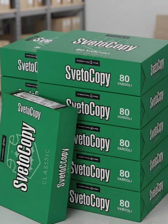 SvetoCopy Classic A4 qog‘ozi 80 g/m², 80 varaq × 10 qadoq (800 varaq) - 