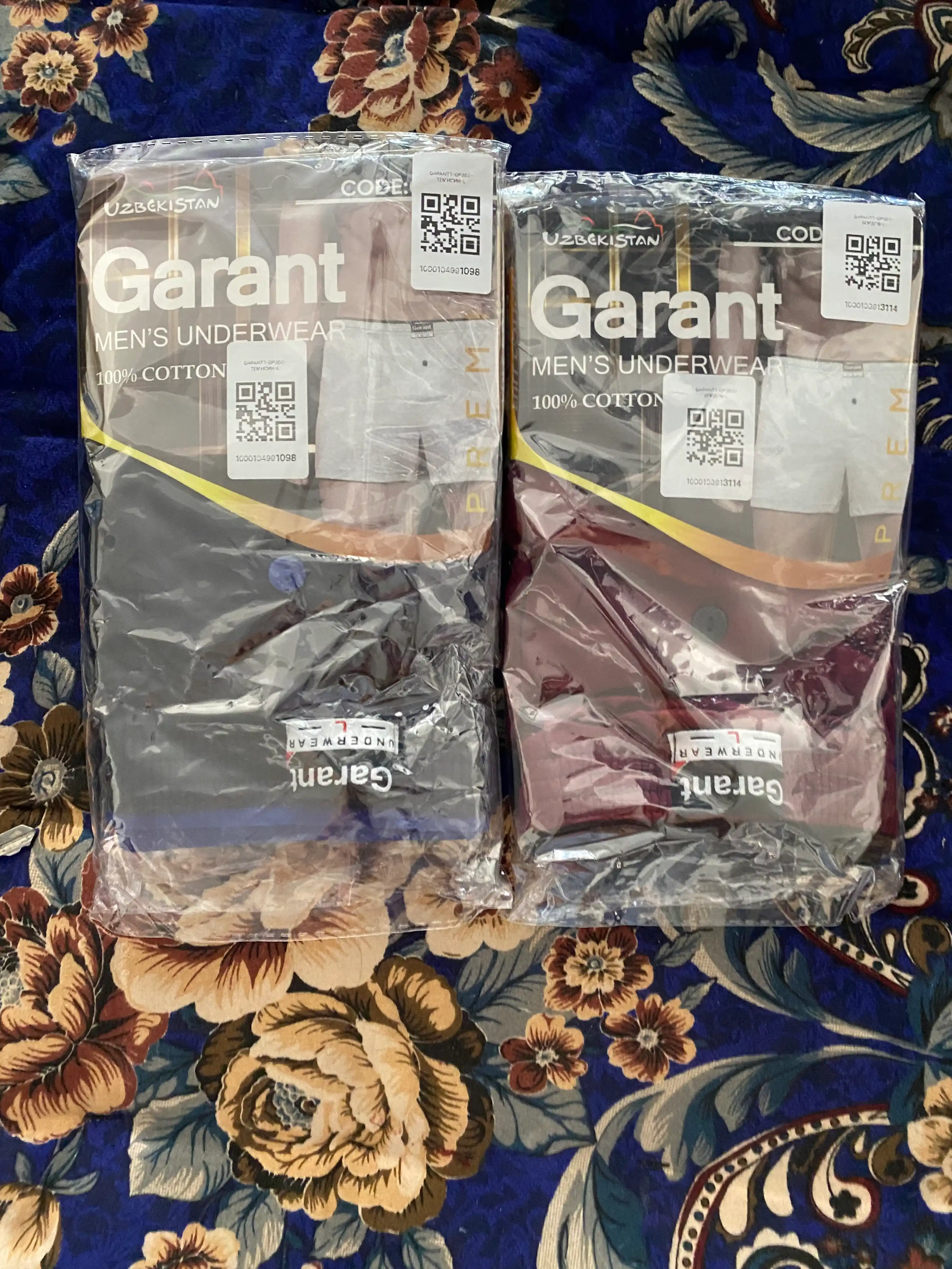 Garant GP303 erkaklar bokser trusiklari, 100% paxta, M–3XL o'lchamlari
