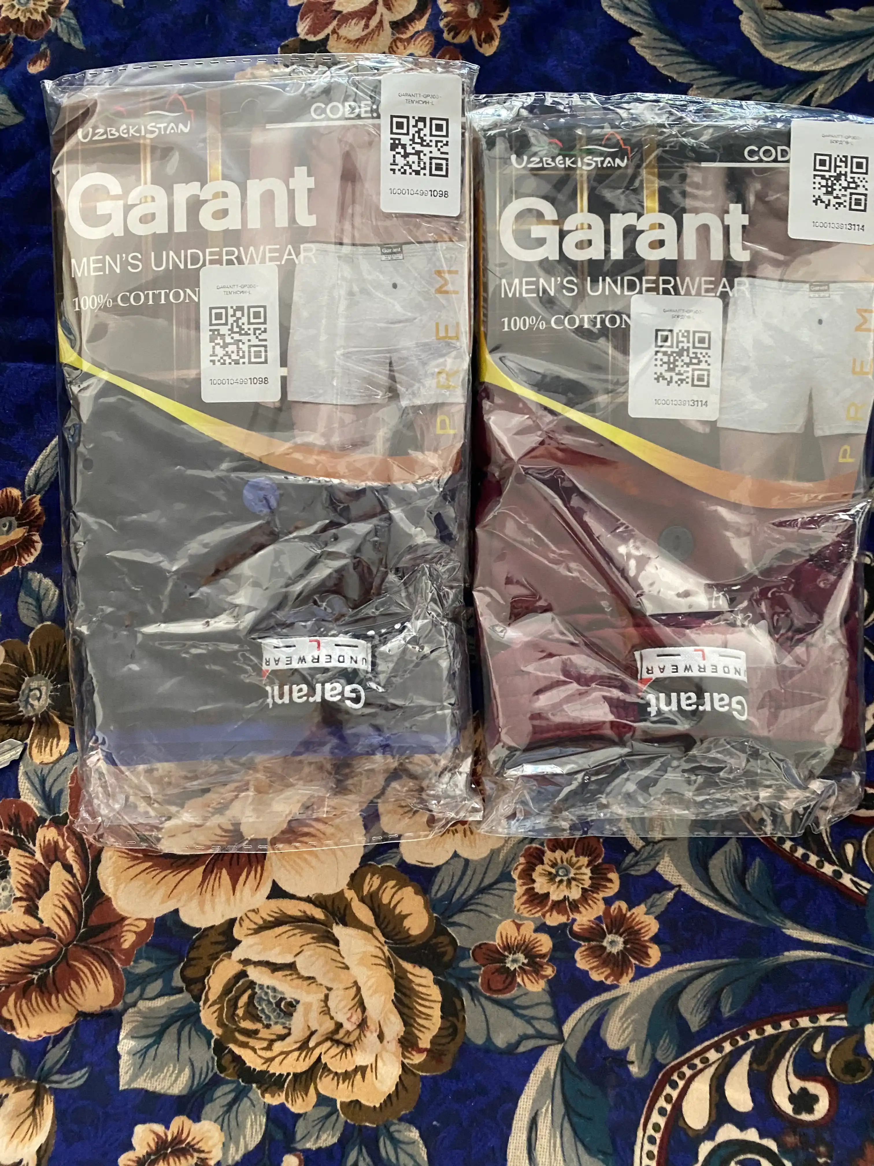 Garant GP303 erkaklar bokser trusiklari, 100% paxta, M–3XL o'lchamlari