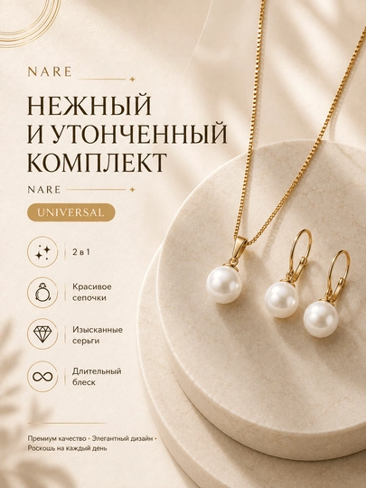 Набор украшений цепочка и серьги