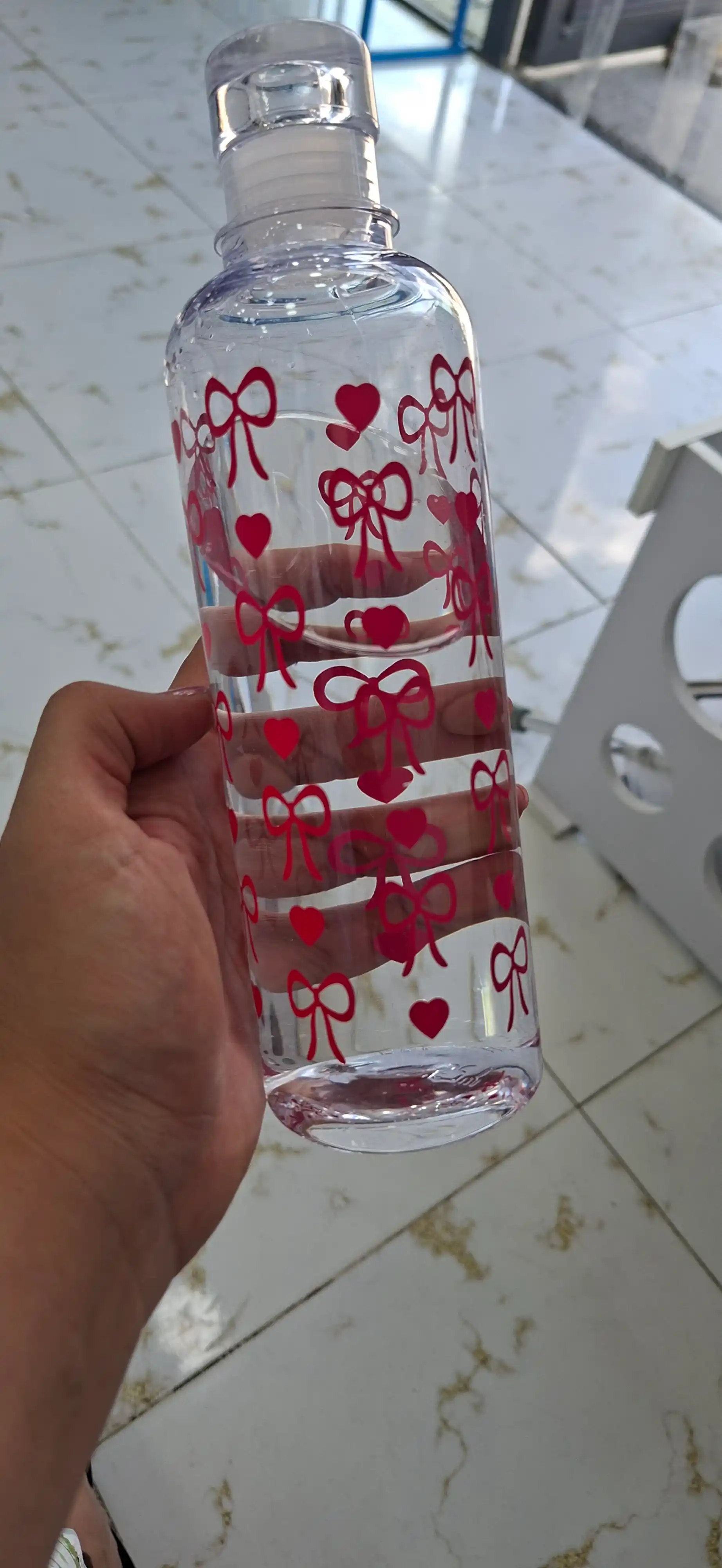 Suv uchun estetik idish (AKRIL), vaqt shkalali zamonaviy suv idish, Pinteress, 500/750ml